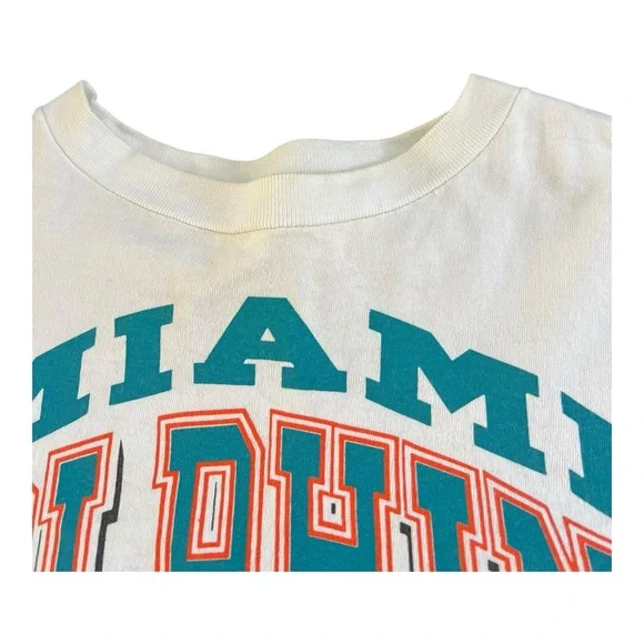 Vintage 90’s Miami Dolphins AOP Men’s T-shirt Size Small Fits Medium Mint*